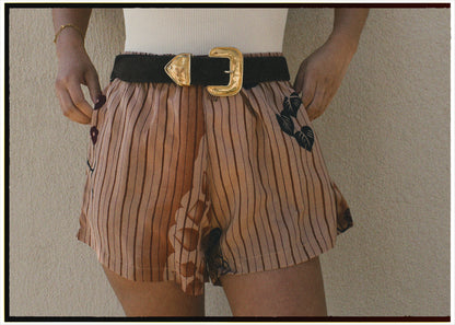 Fumaria Silk Shorts ~ Bark XS