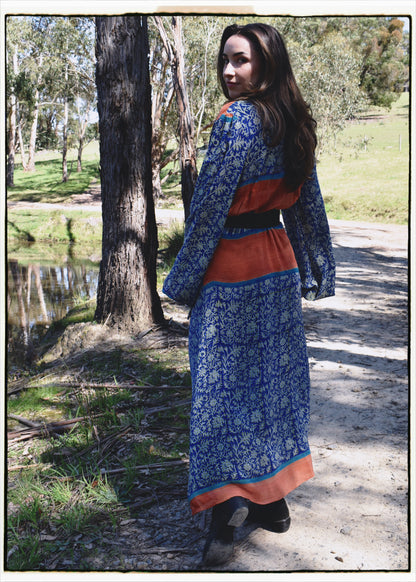 Caladium Wrap Silk Dress ~ Mosaic XL