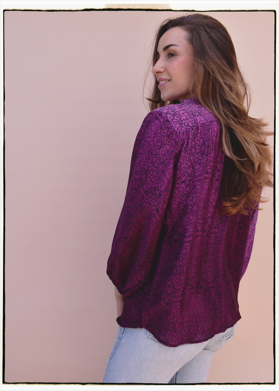 Cleome Silk Crepe Shirt ~ Magenta S &amp; L