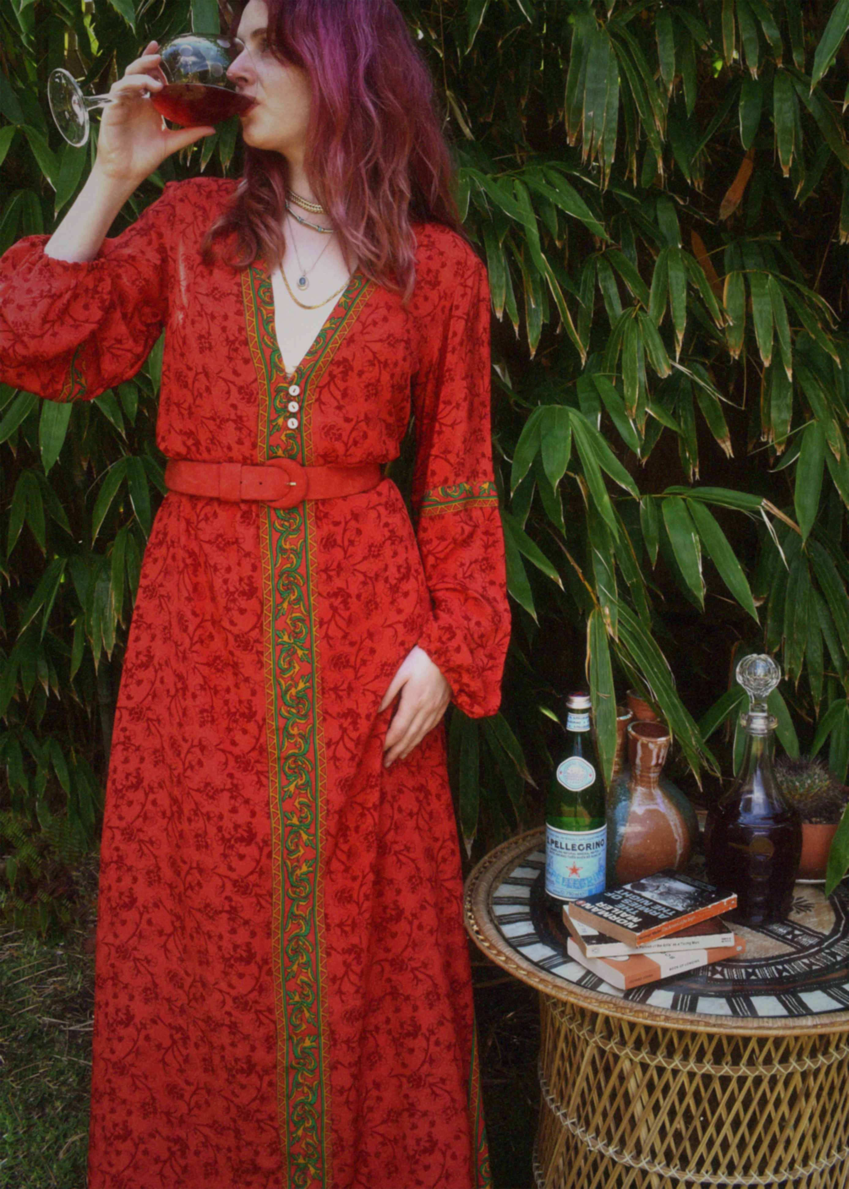Zea Silk Crepe Kaftan Maxi Dress ~  Ibis S, M &amp; XL