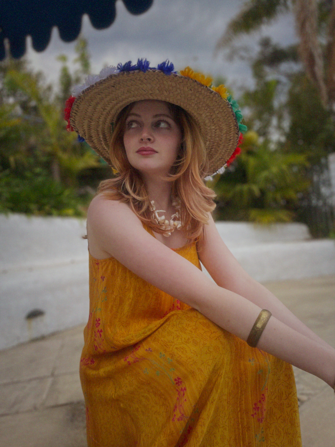 Eustoma Silk Crepe Swing Maxi Dress ~ Honey S