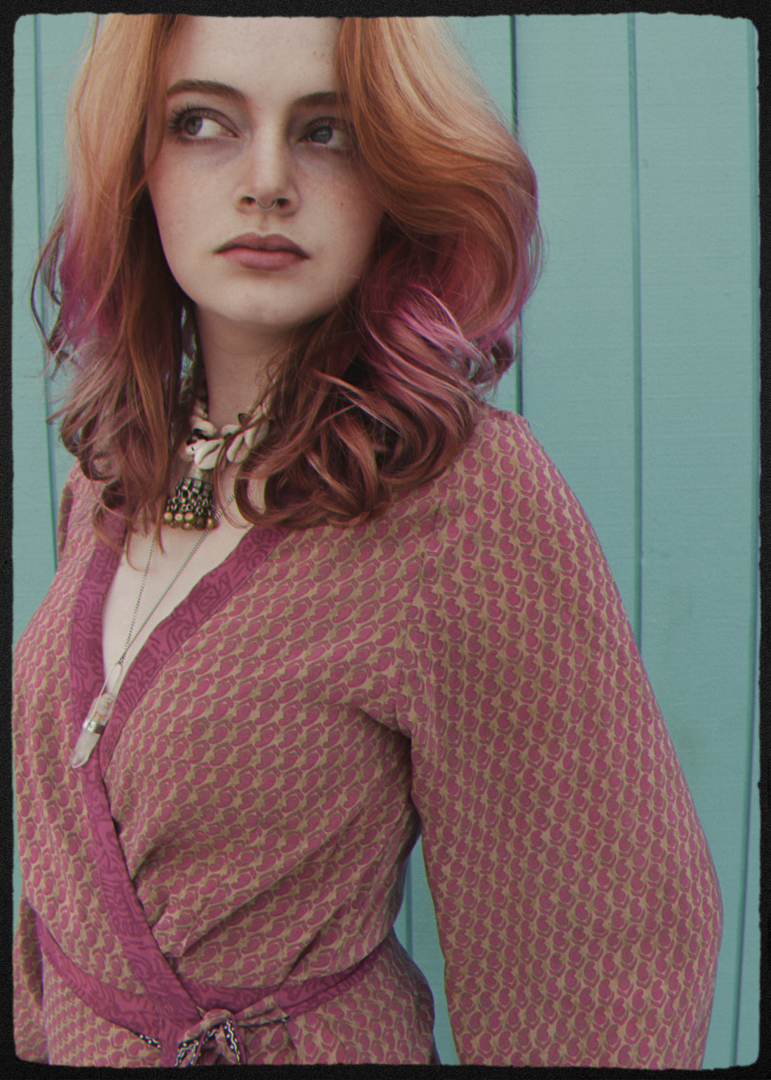 Caladium Silk Wrap Dress ~ Deco XS