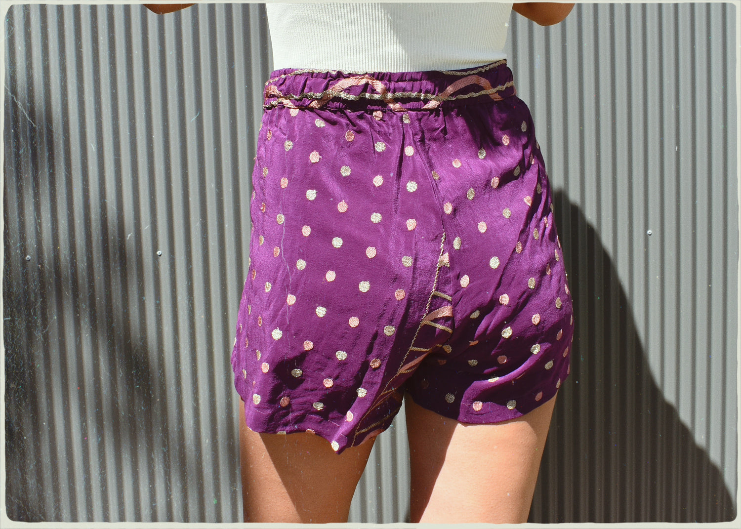 Fumaria Silk Shorts ~  Golden Plum XS