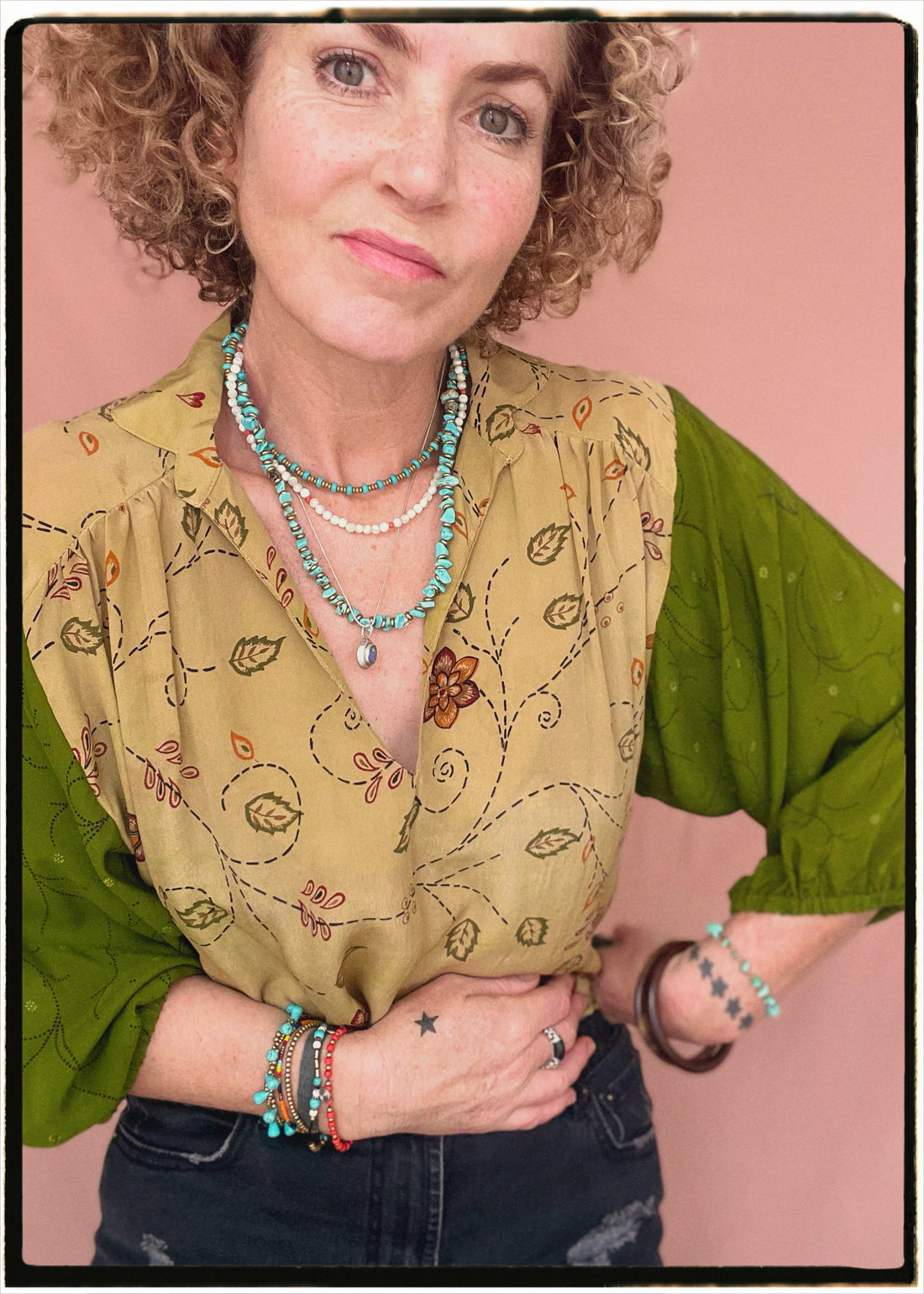 Ochna Silk Crepe Shirt ~ Irish Moss XS & M