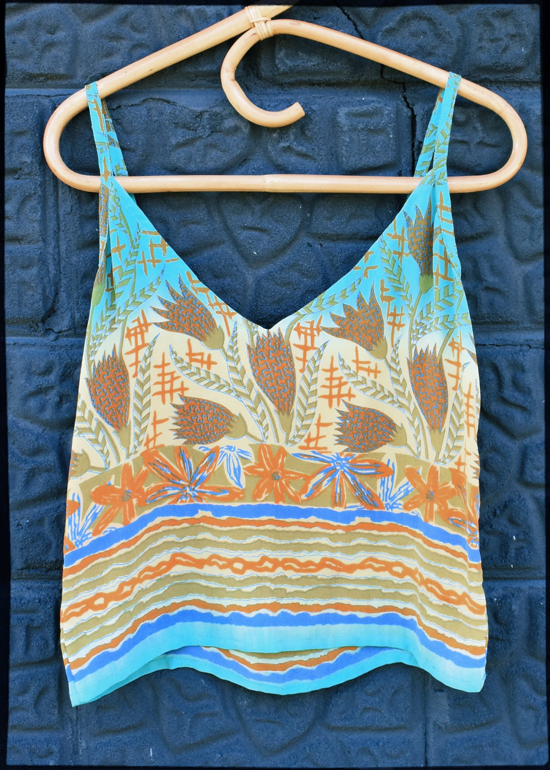 Reseda Silk Crepe Camisole Top ~ Daylily S