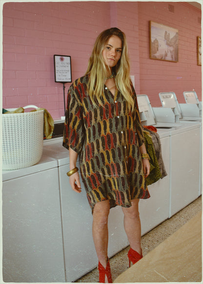 Astralagus Silk Crepe Oversized Shirt ~ Bellwether