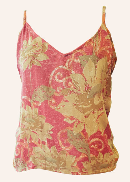 Reseda Silk Crepe Camisole Top ~ Cinnamon XL