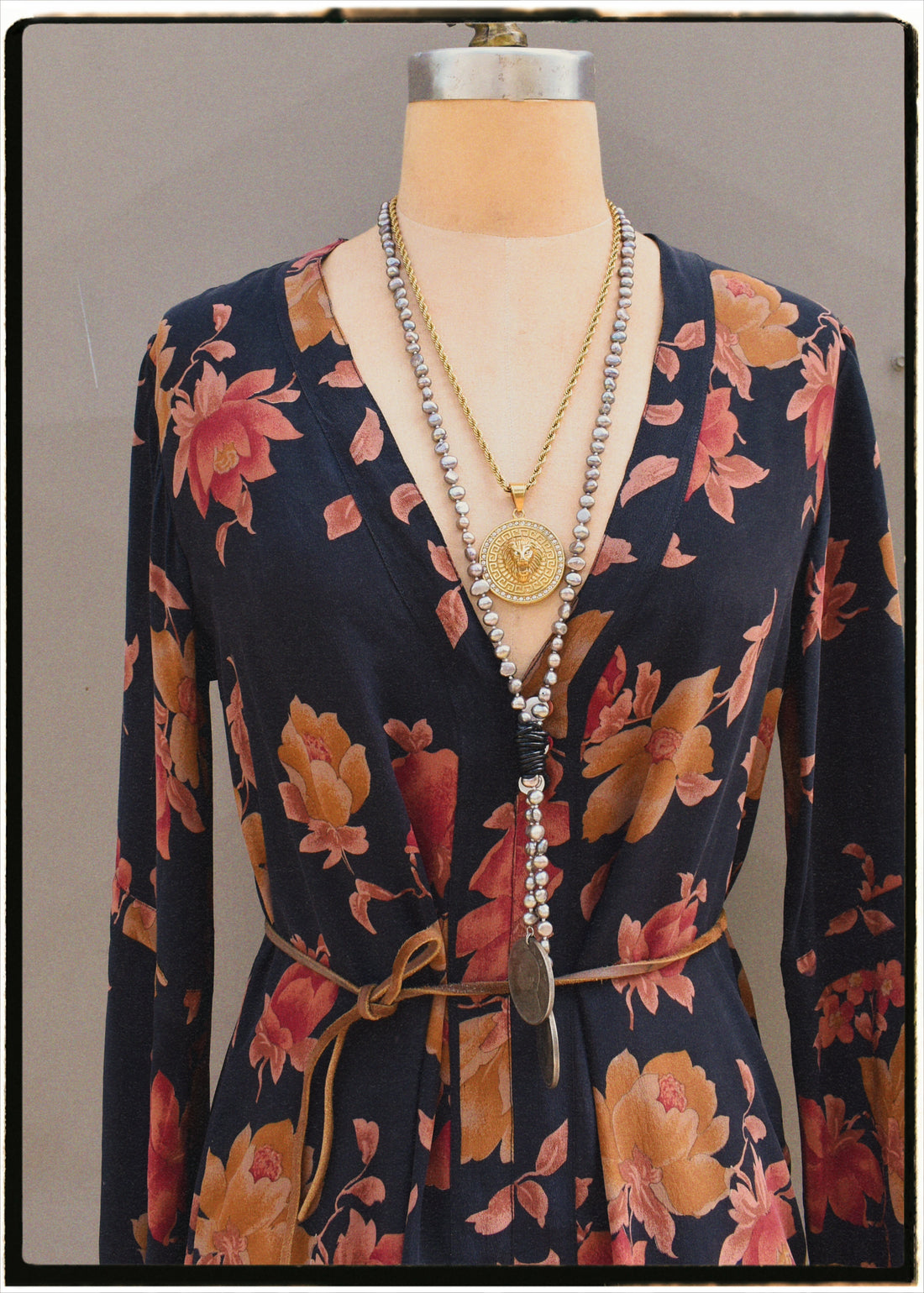 Zea Silk Crepe Kaftan Maxi Dress ~  Oriole S