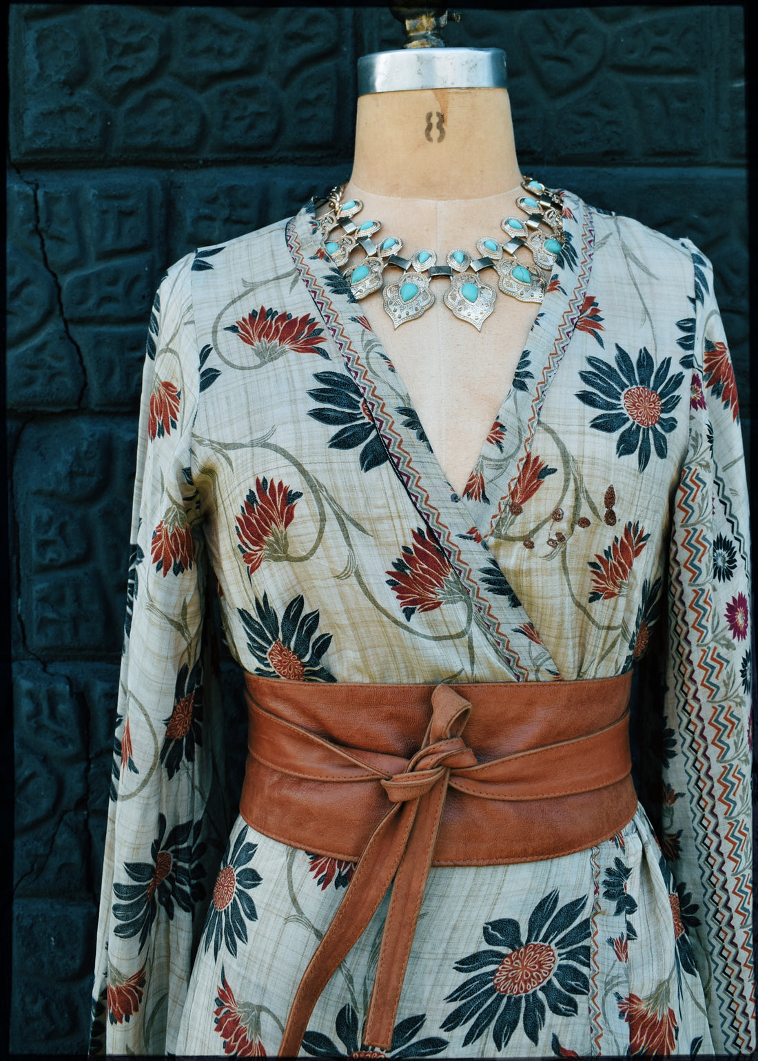 Caladium Silk Wrap Dress ~ Scallop XS