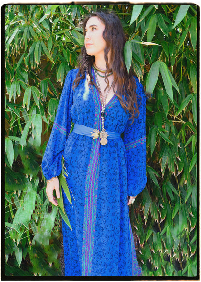 Zea Silk Crepe Kaftan Maxi Dress ~  Diva XS &amp; L &amp; XL