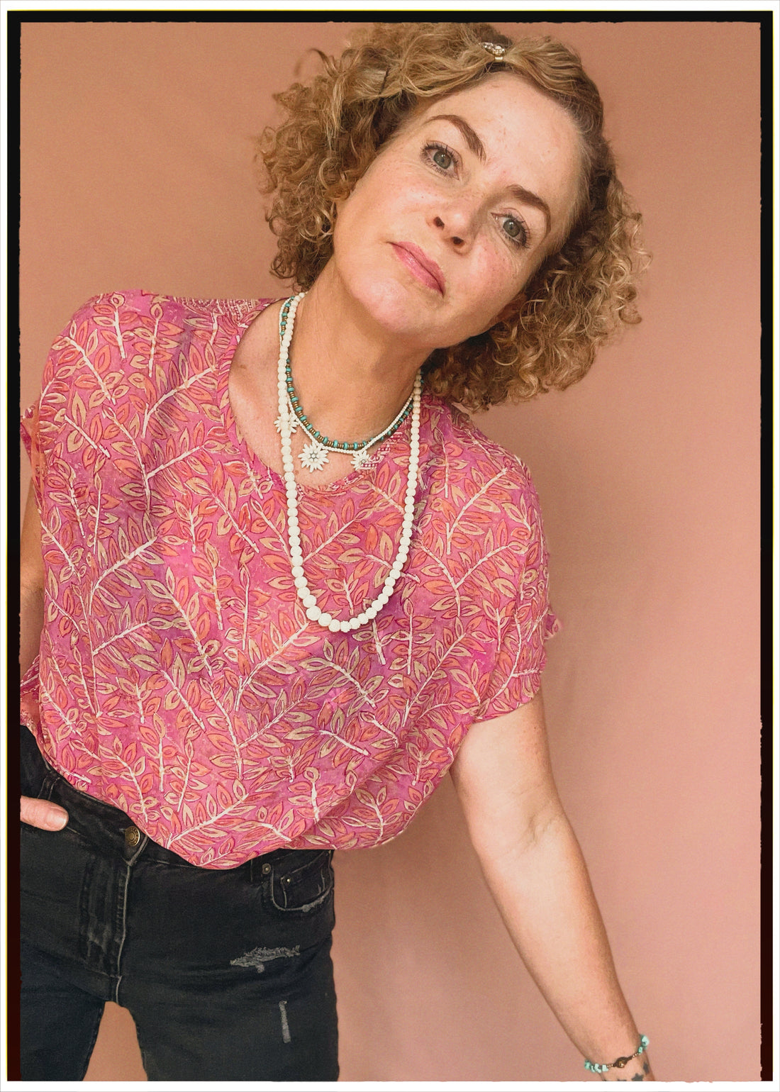 Viola Silk Crepe T-Shirt ~  Cyclamen L