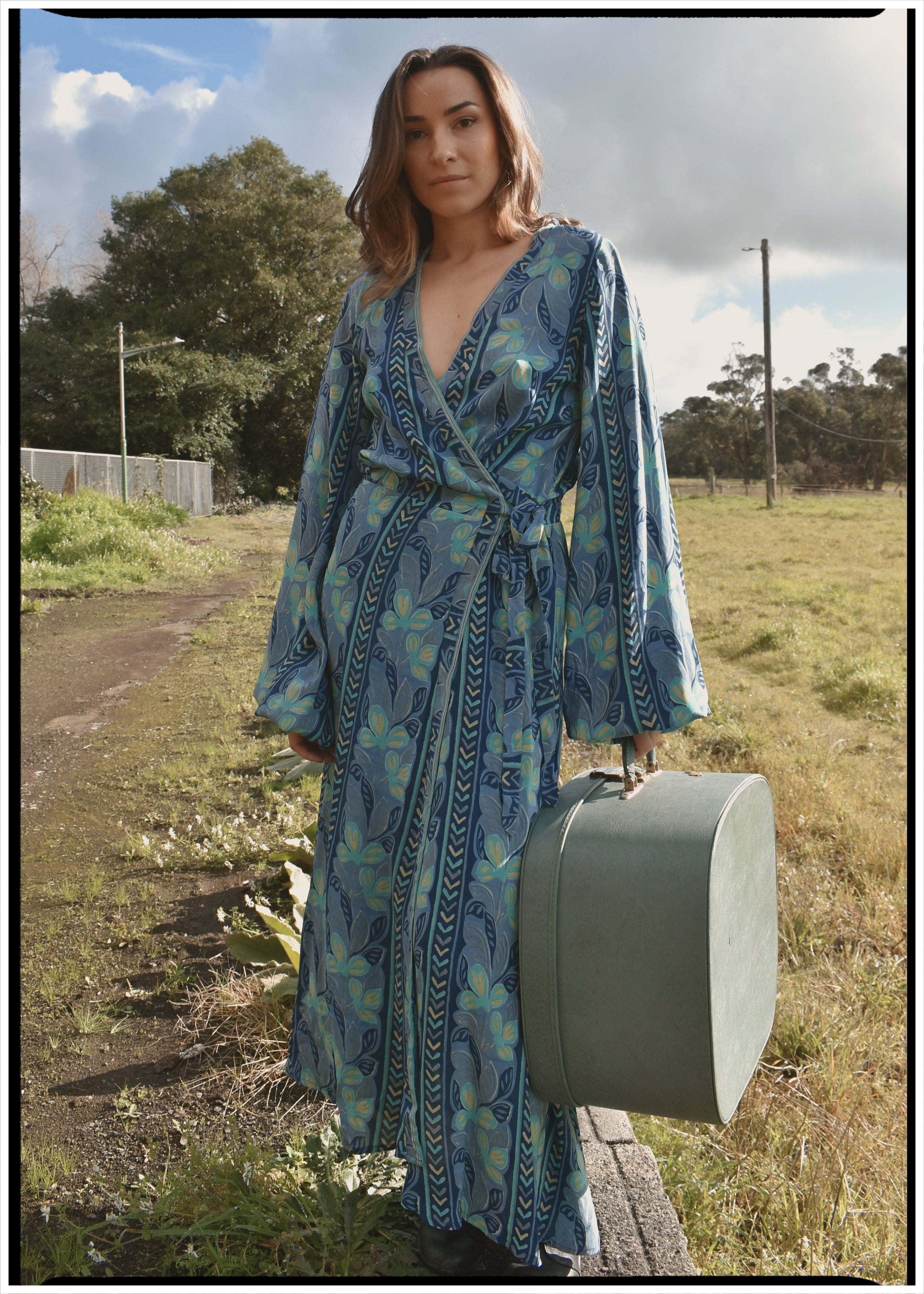 Caladium Silk Wrap Dress ~ Brook XS