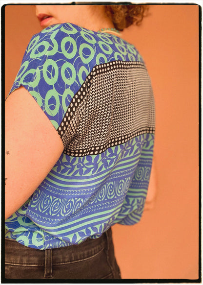 Viola Silk Crepe T-Shirt ~ Danube S