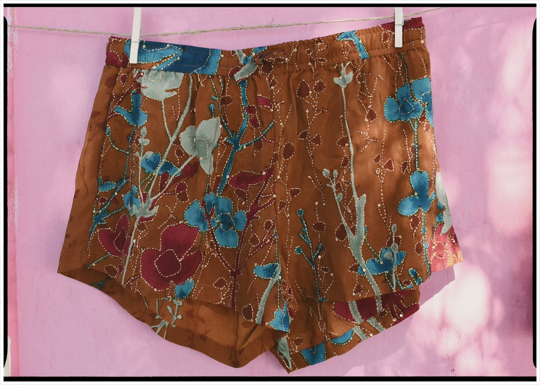 Fumaria Silk Shorts ~ Adobe L