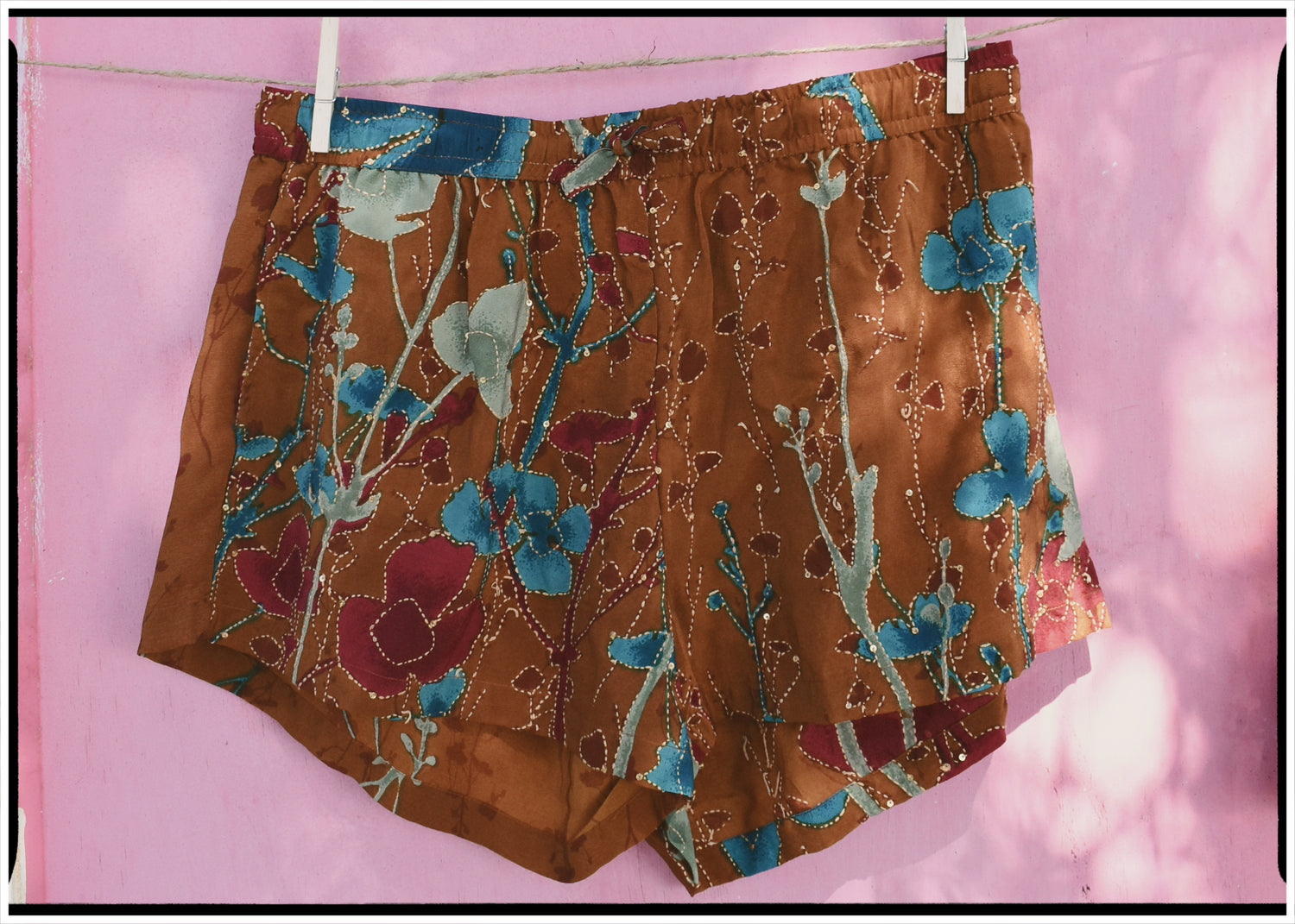 Fumaria Silk Shorts ~ Adobe L