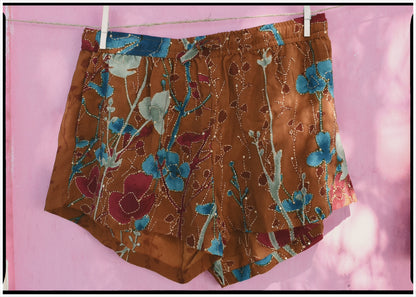 Fumaria Silk Shorts ~ Adobe L