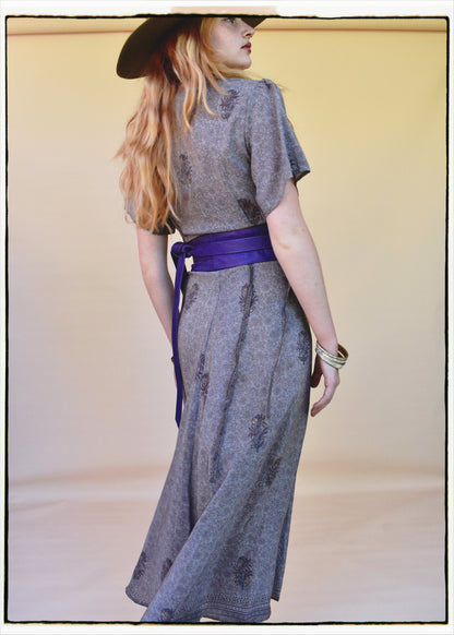 Liatris Silk Crepe Flutter Sleeve Wrap Dress ~ Lavender XS