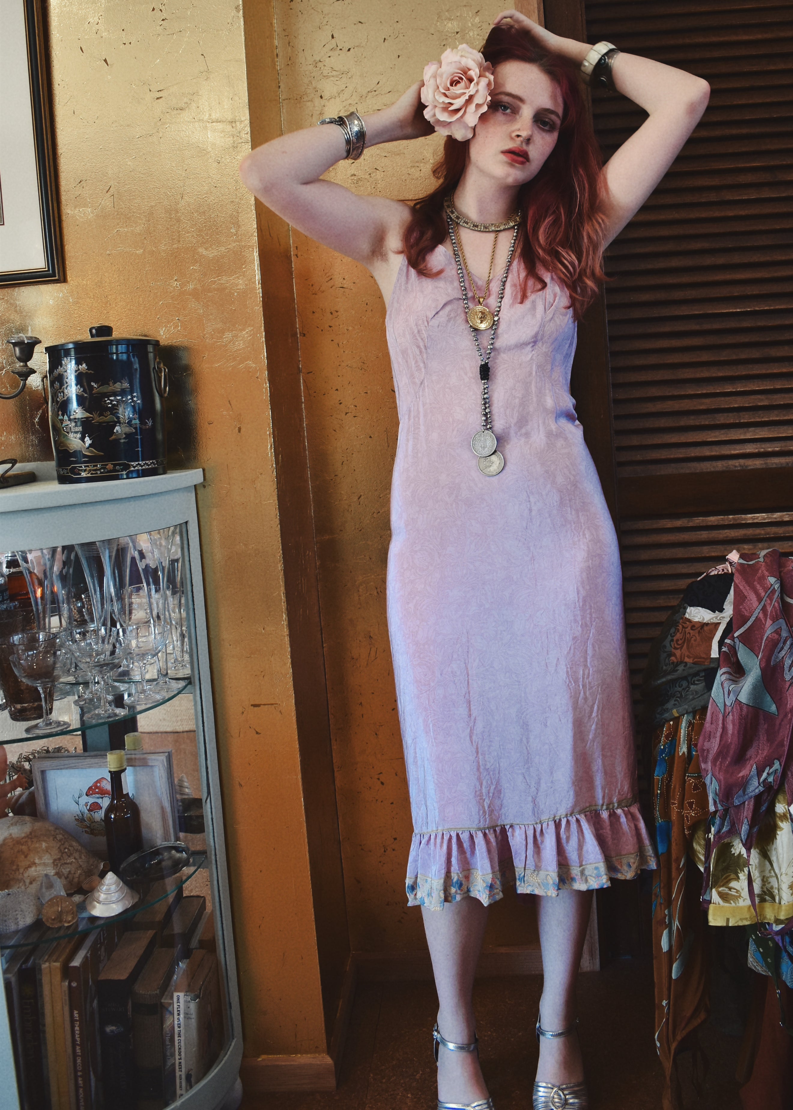 Rumex Silk Slip Dress ~ Mauve S