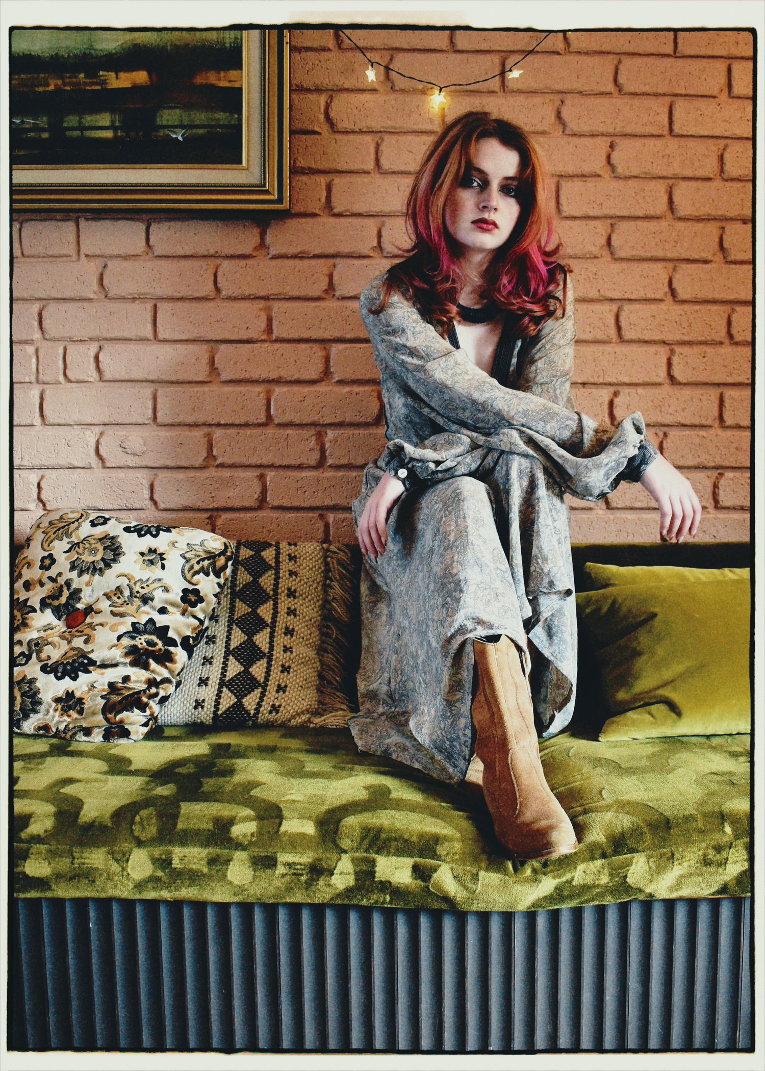 Caladium Silk Wrap Dress ~ Haze XS