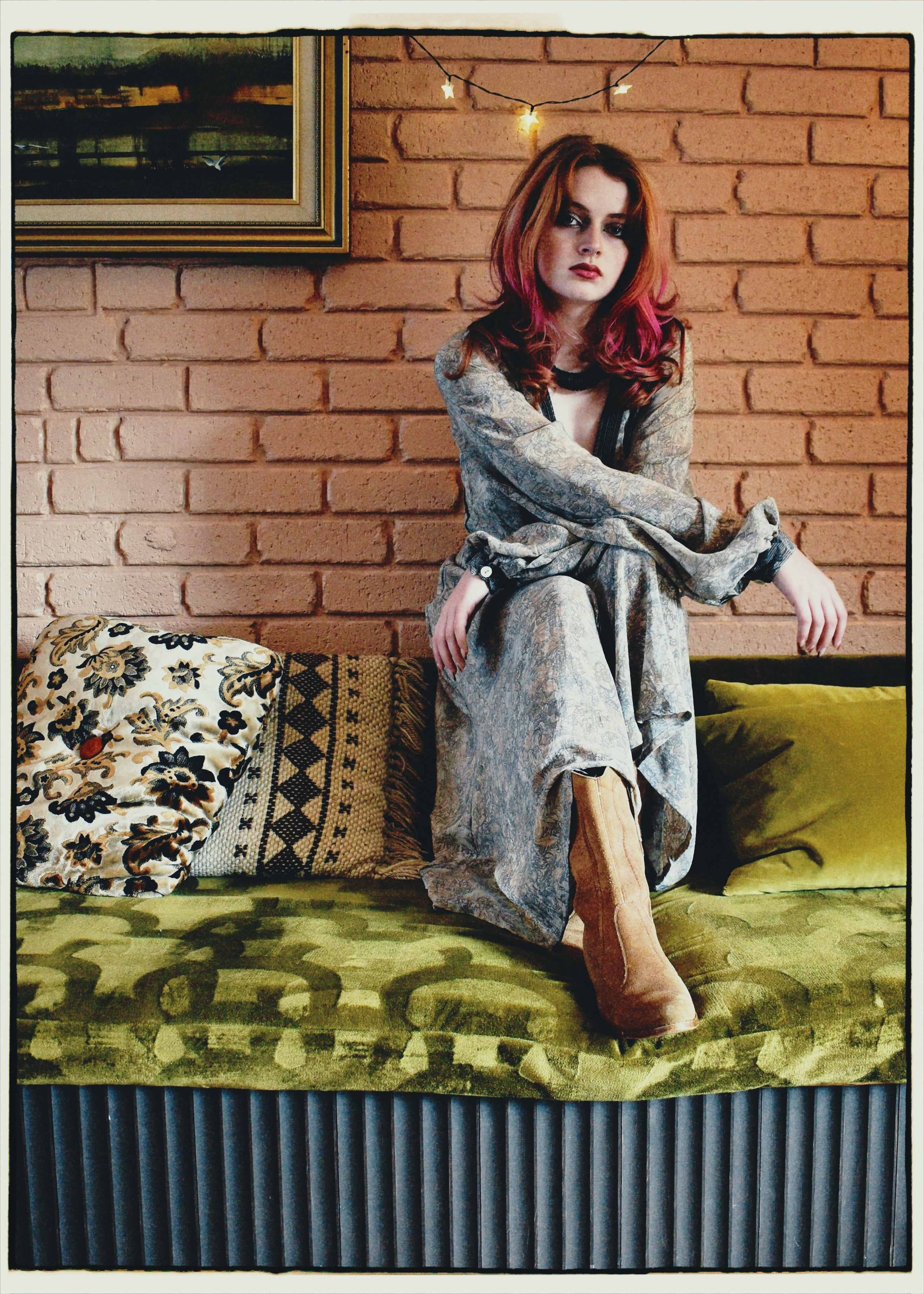 Caladium Silk Wrap Dress ~ Haze XS