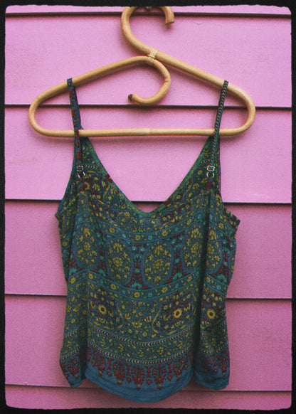 Reseda Silk Crepe Camisole Top ~ Bosphorus S