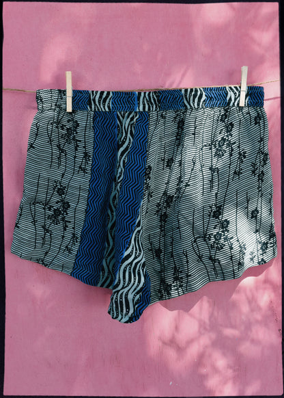 Fumaria Silk Shorts ~ Marble L