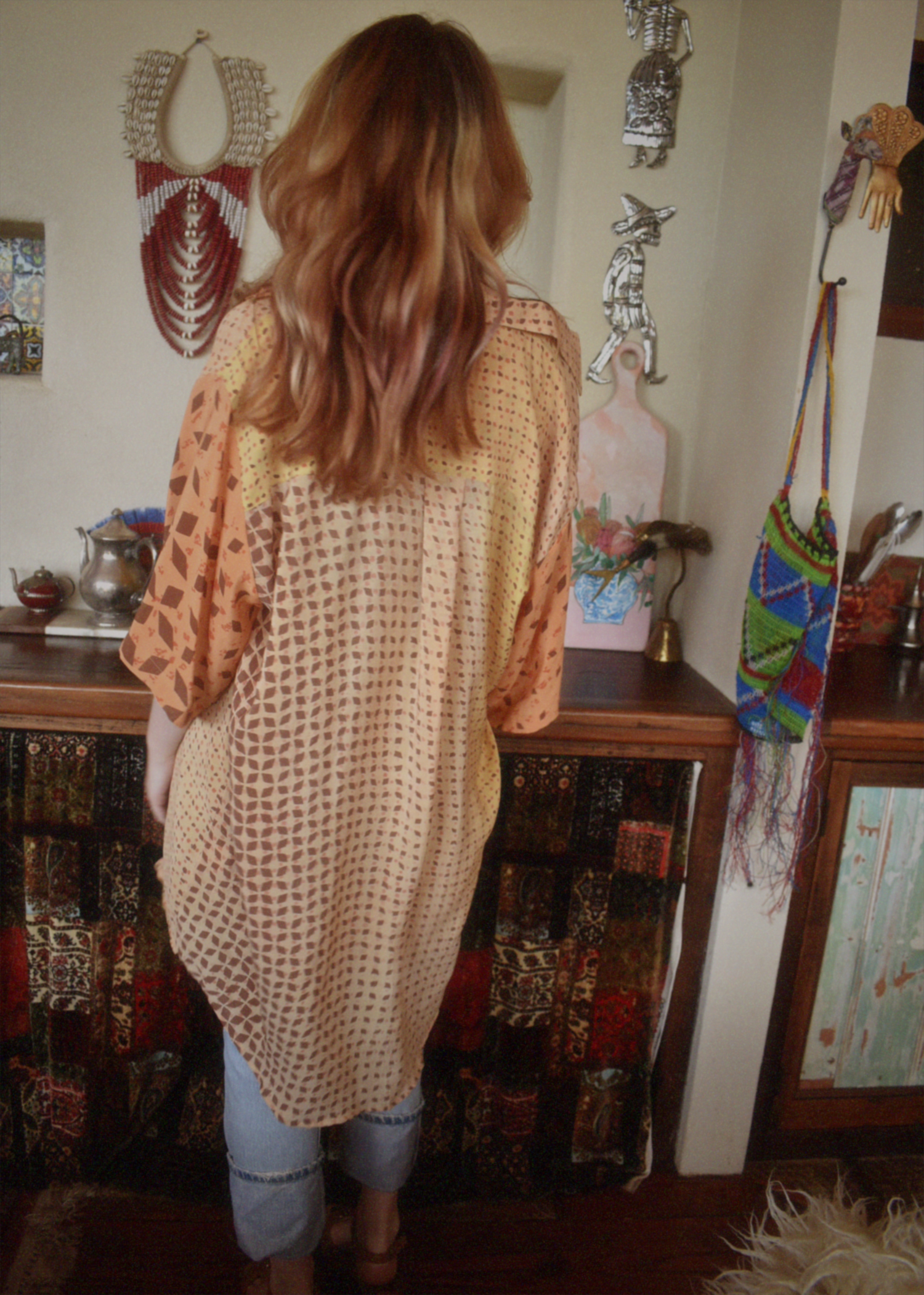 Astralagus Silk Crepe Oversized Shirt ~ Marigold