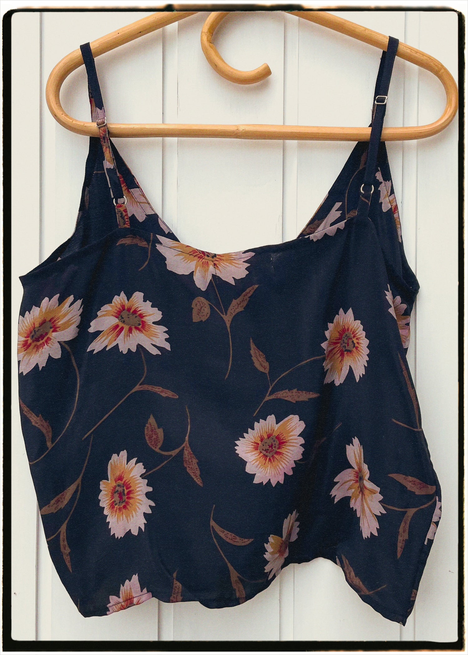 Reseda Silk Crepe Camisole Top ~ Sunflower M