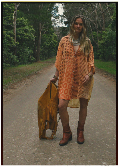 Astralagus Silk Crepe Oversized Shirt ~ Aurora