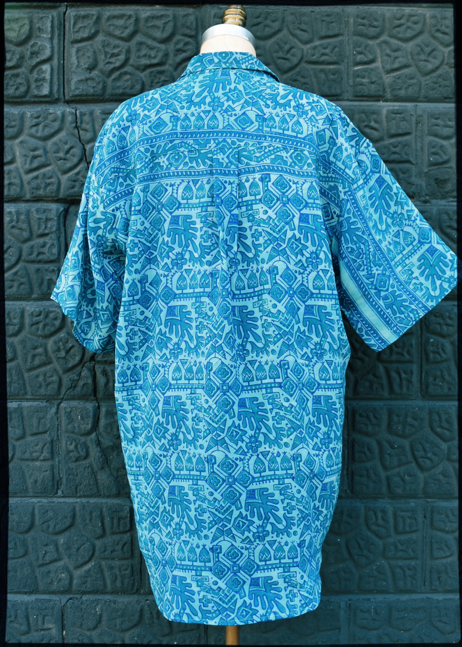 Astralagus Silk Crepe Oversized Shirt ~ Turkish Tile