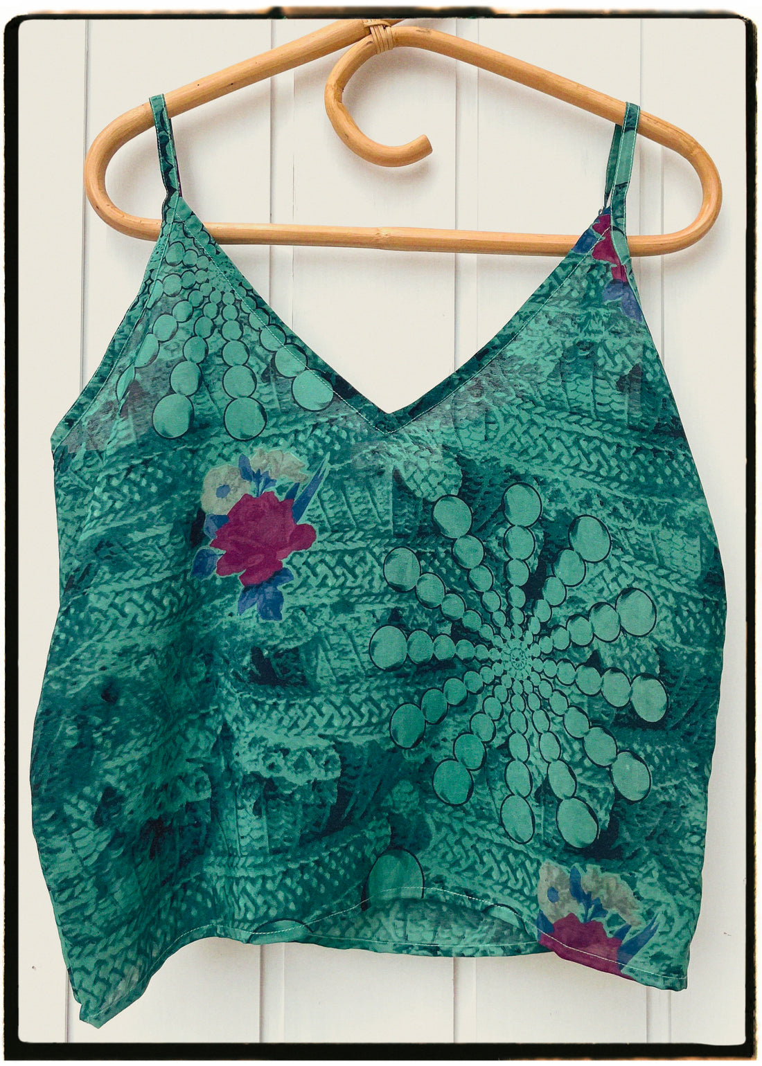 Reseda Silk Crepe Camisole Top ~ Cosmos M