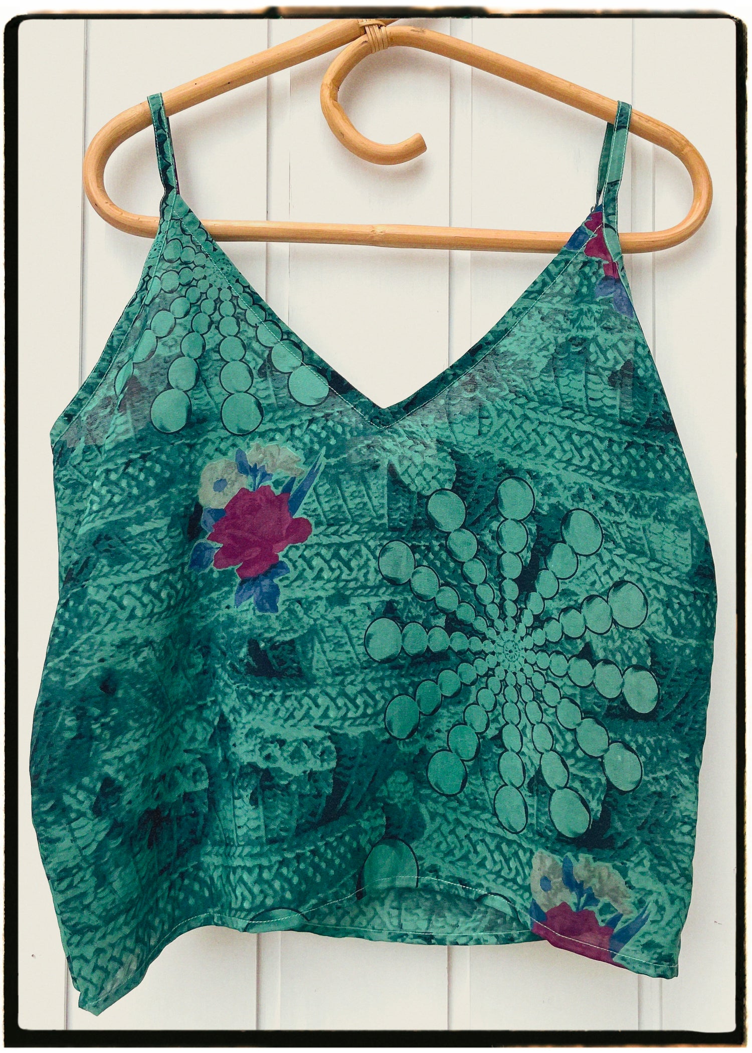 Reseda Silk Crepe Camisole Top ~ Cosmos M
