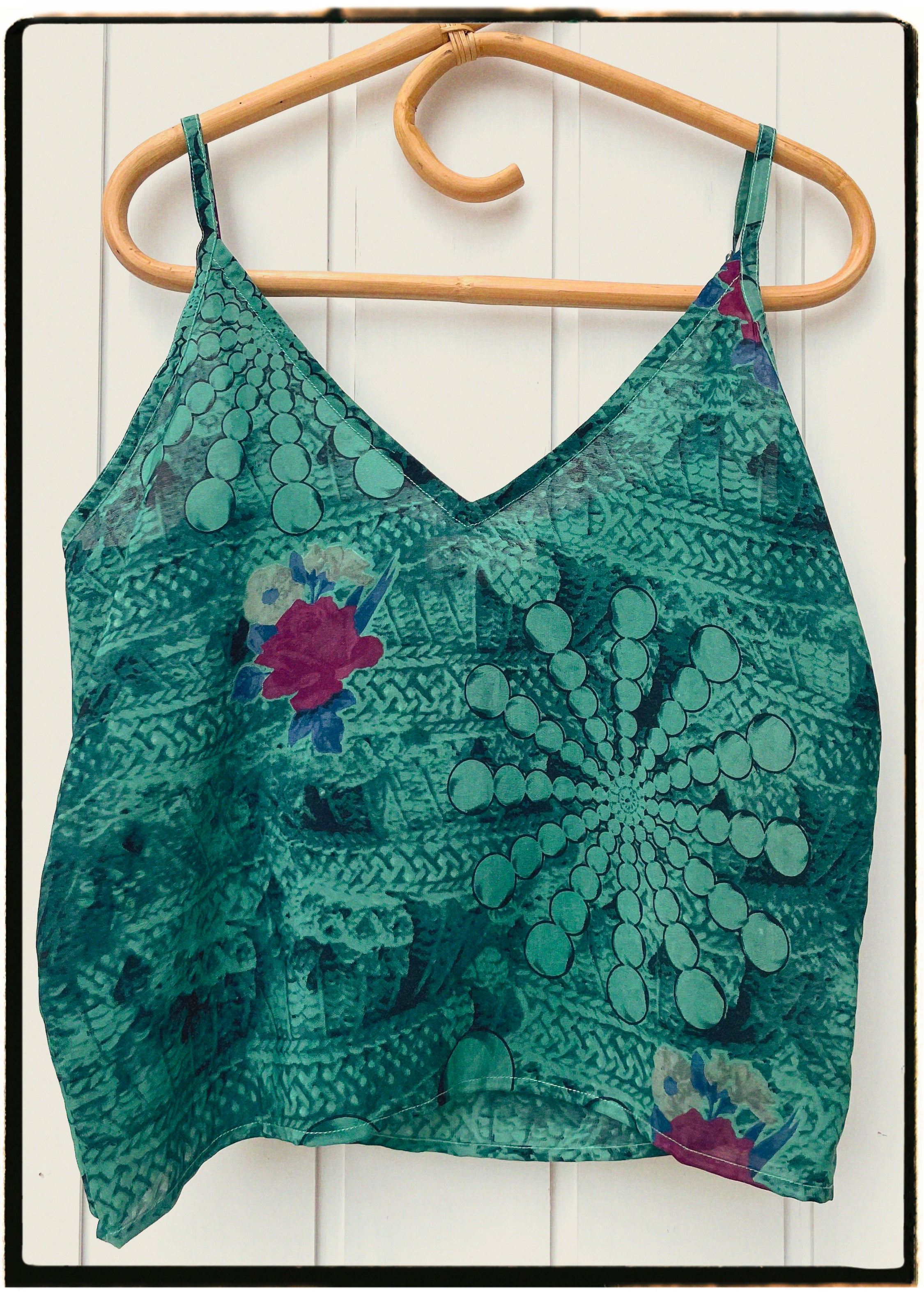Reseda Silk Crepe Camisole Top ~ Cosmos M