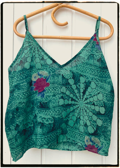 Reseda Silk Crepe Camisole Top ~ Cosmos M