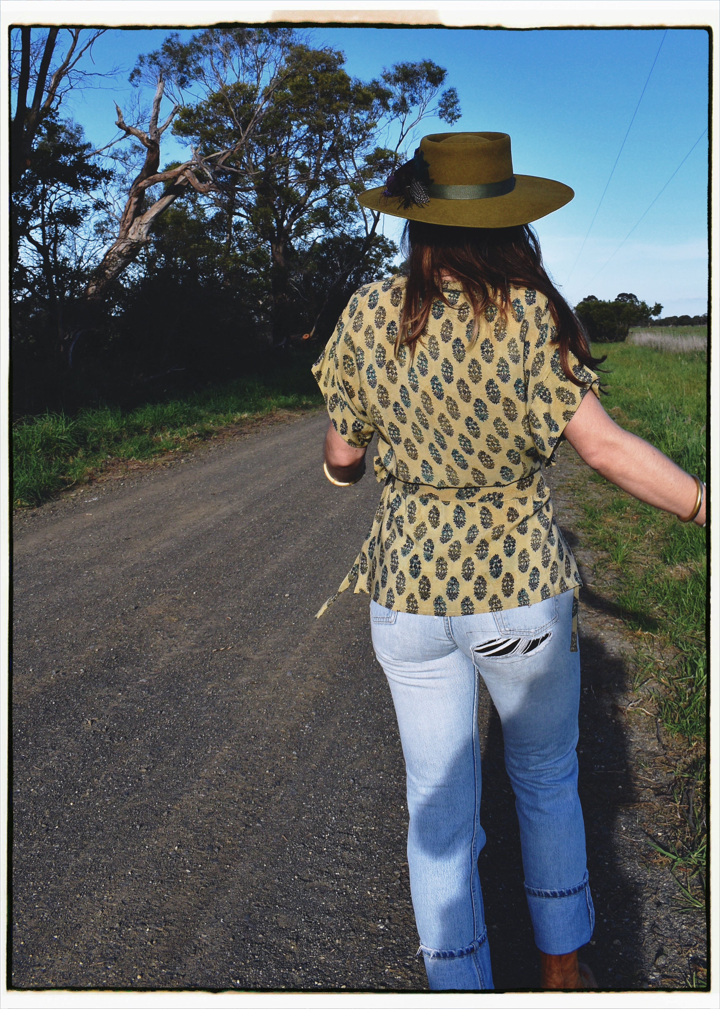Bassia Silk Crepe Cross Tie Front Blouse ~ Glade S