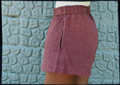 Fumaria Silk Shorts ~Mauve  XS