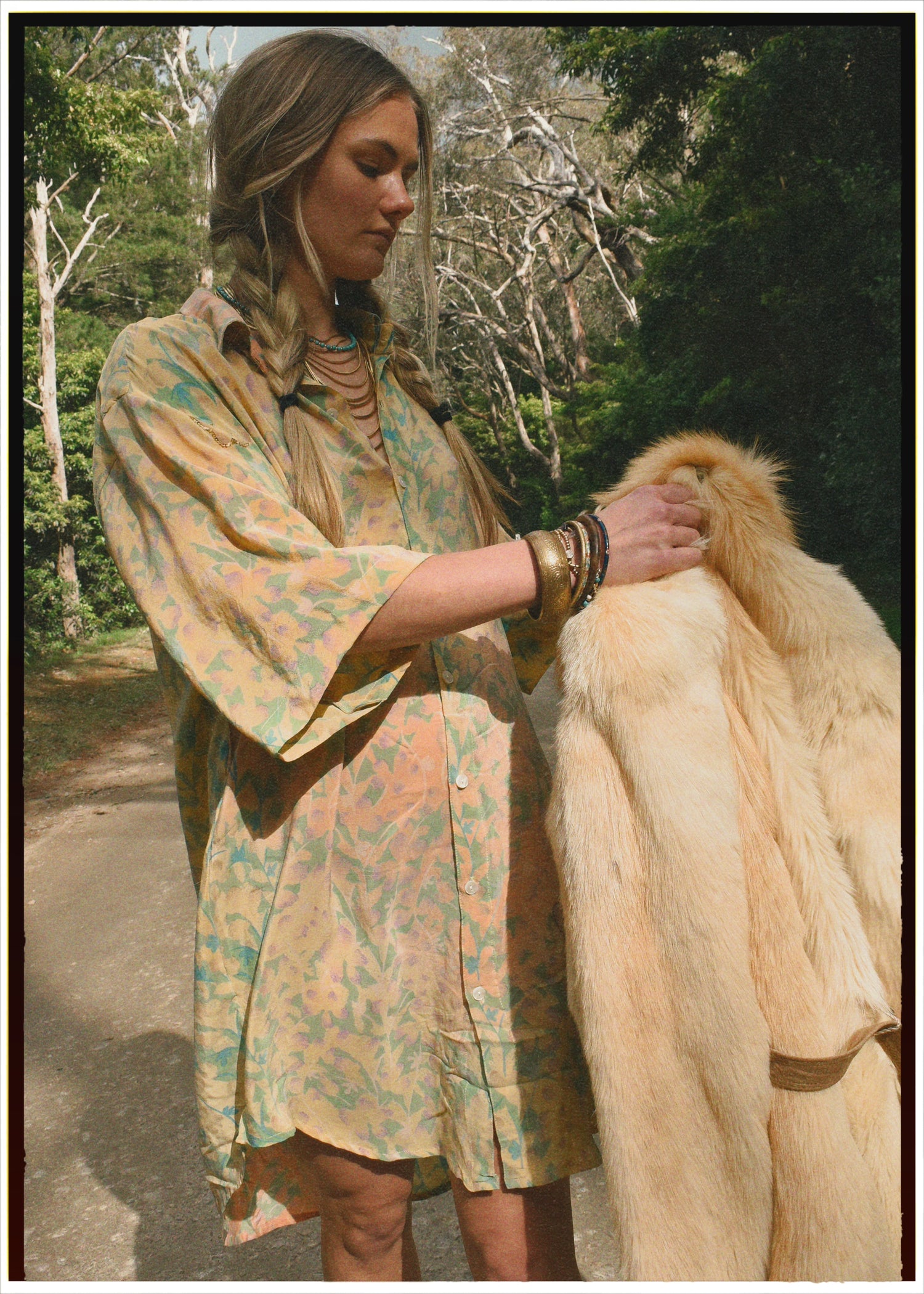 Astralagus Silk Crepe Oversized Shirt ~ Celandine