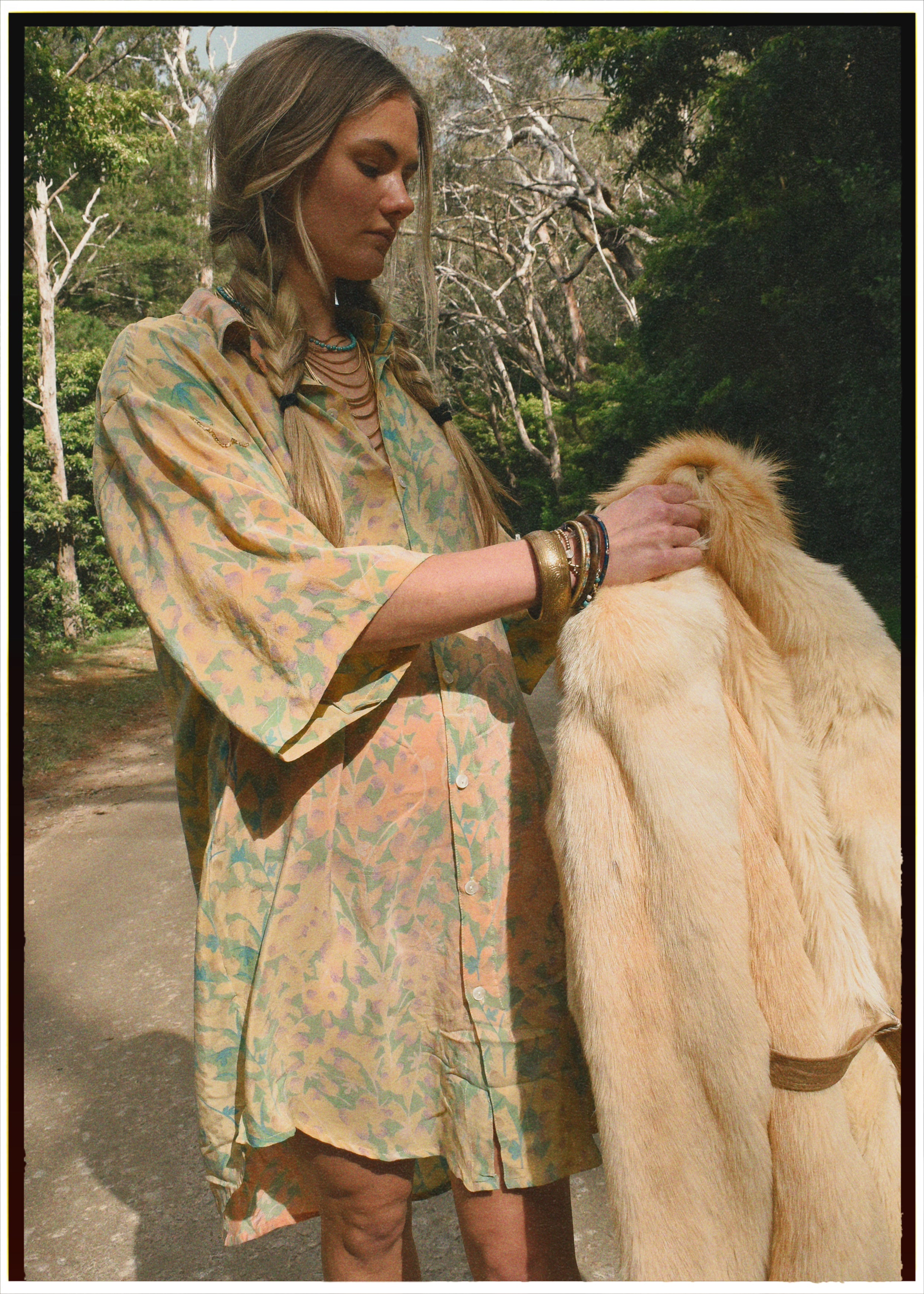 Astralagus Silk Crepe Oversized Shirt ~ Celandine