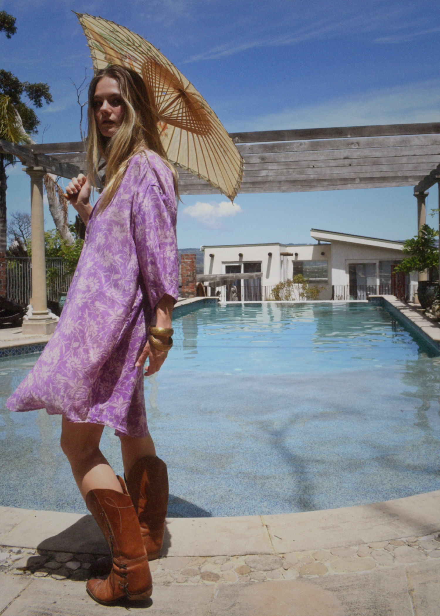 Astralagus Silk Crepe Oversized Shirt ~ Haze