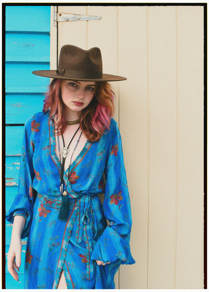 Caladium Silk Wrap Dress ~ Aquarius XS