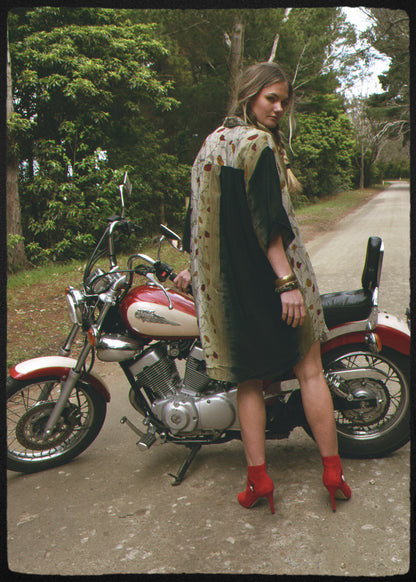 Astralagus Silk Crepe Oversized Shirt ~ Poppy