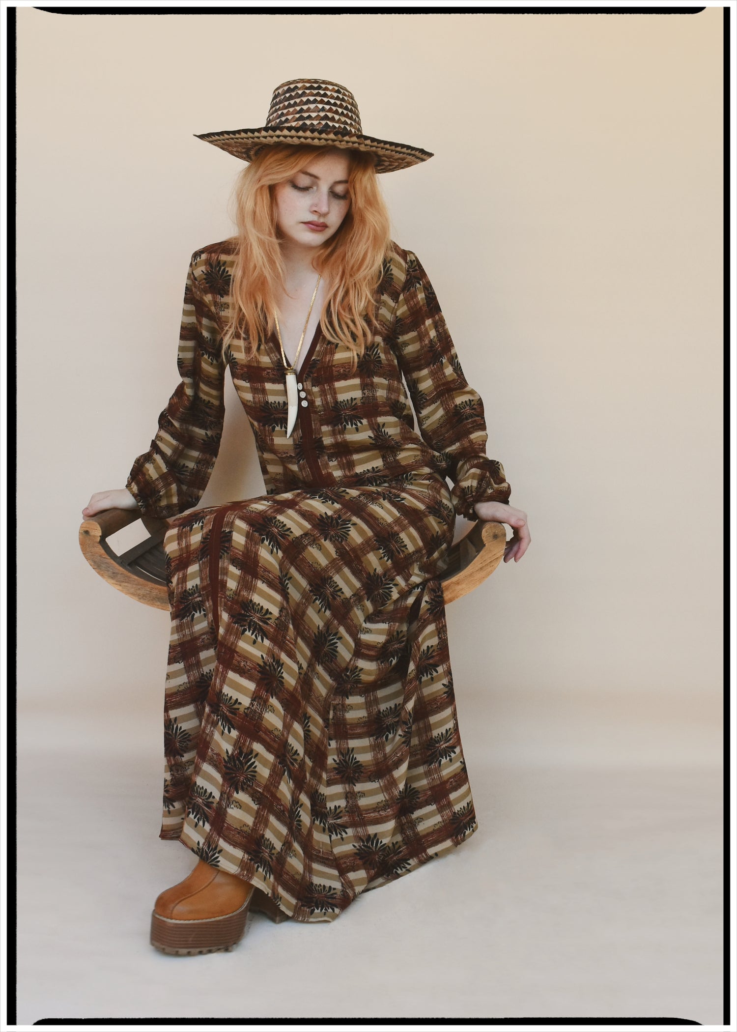 Zea Silk Crepe Kaftan Maxi Dress ~  Auburn XS