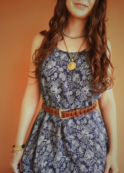 Eustoma Silk Crepe Swing Maxi Dress ~ Daphne XL