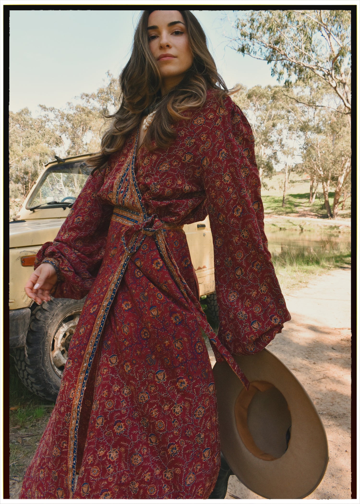 Caladium Wrap Silk Dress ~ Pompeian L