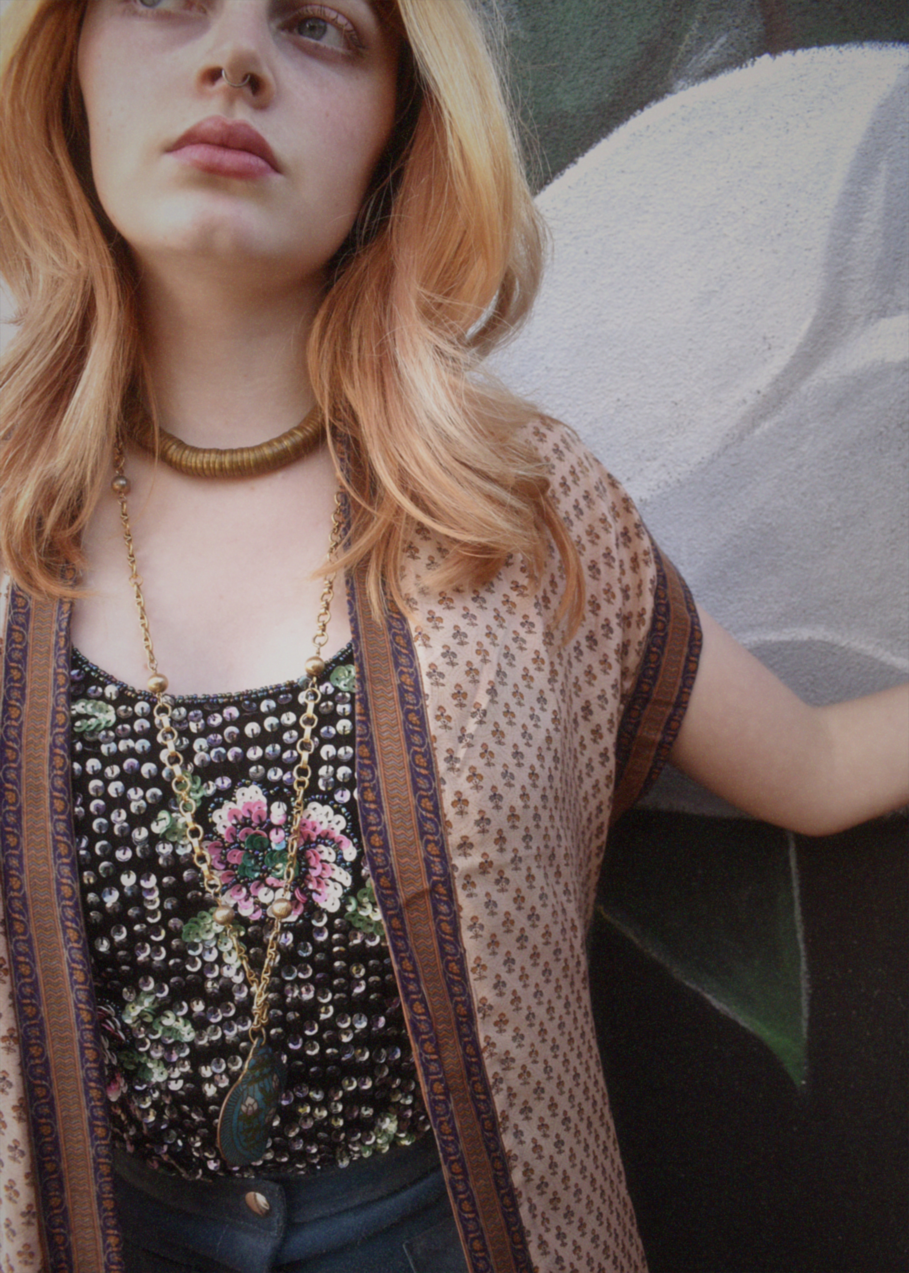 Pilea Silk Crepe Wrap Kimono Top ~ Angora S/M