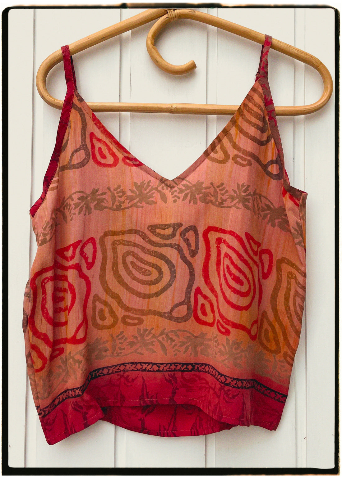 Reseda Silk Crepe Camisole Top ~ Coral M
