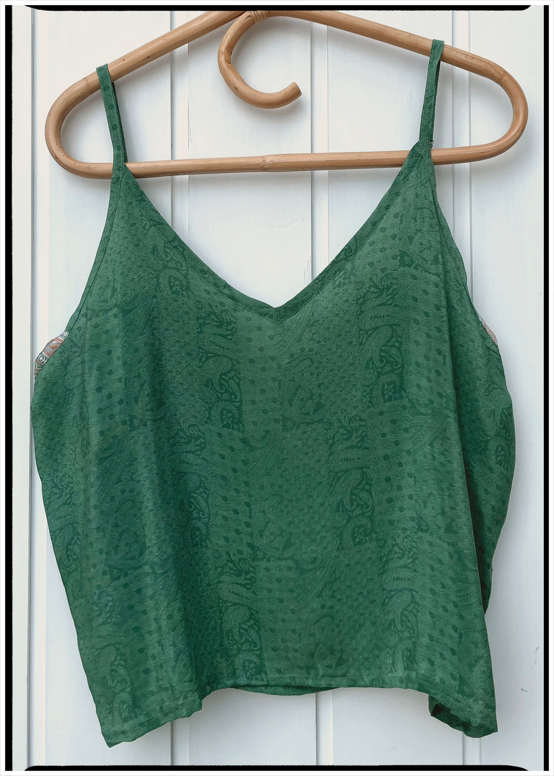 Reseda Silk Crepe Camisole Top ~ Aventurine XL