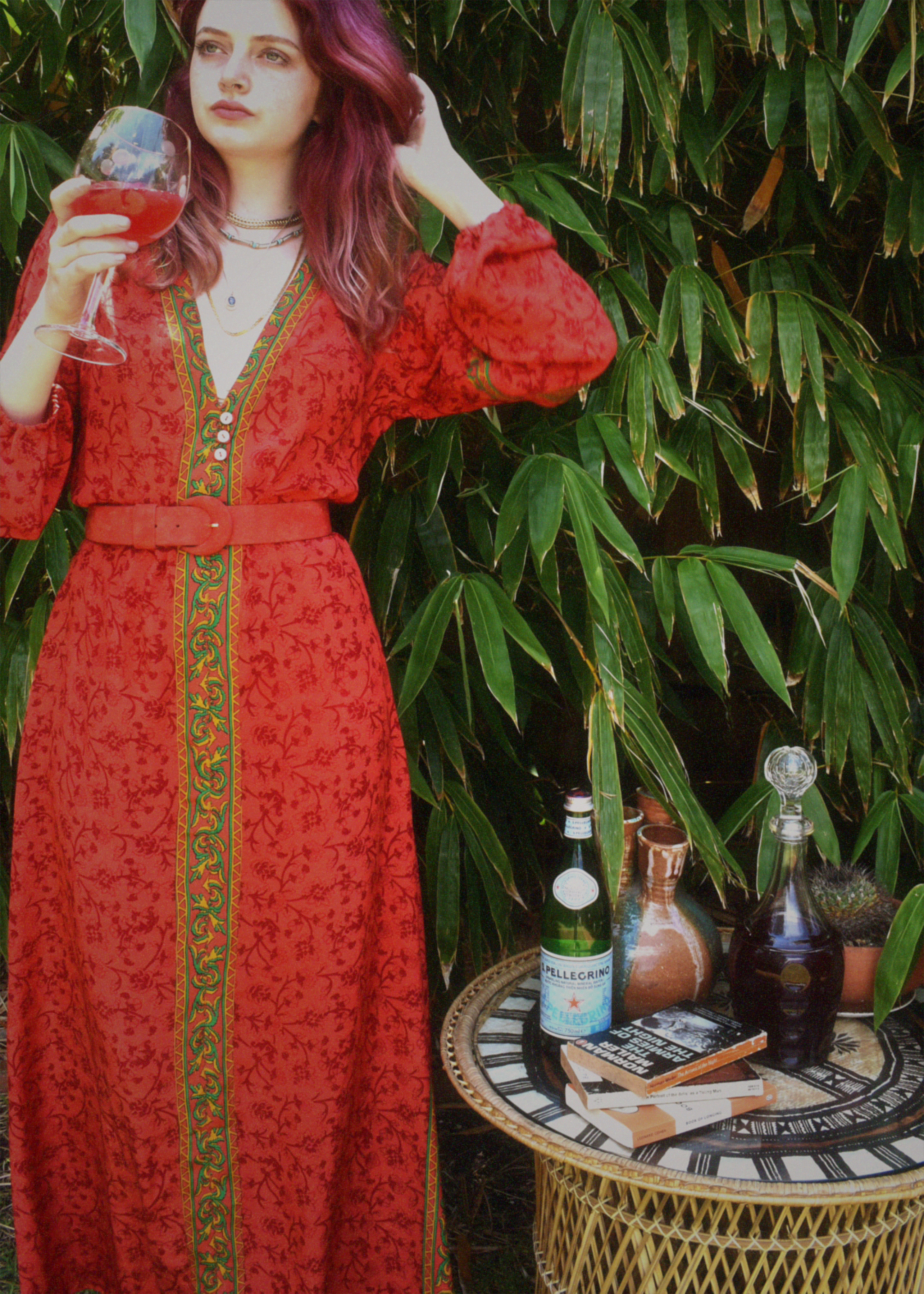 Zea Silk Crepe Kaftan Maxi Dress ~  Ibis S, M &amp; XL