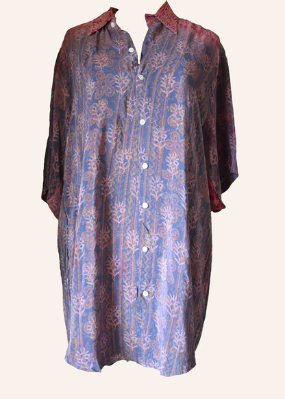 Astralagus Silk Crepe Oversized Shirt ~ Dove