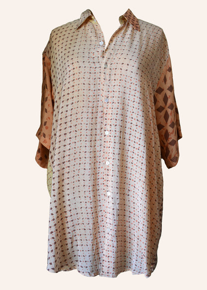 Astralagus Silk Crepe Oversized Shirt ~ Marigold